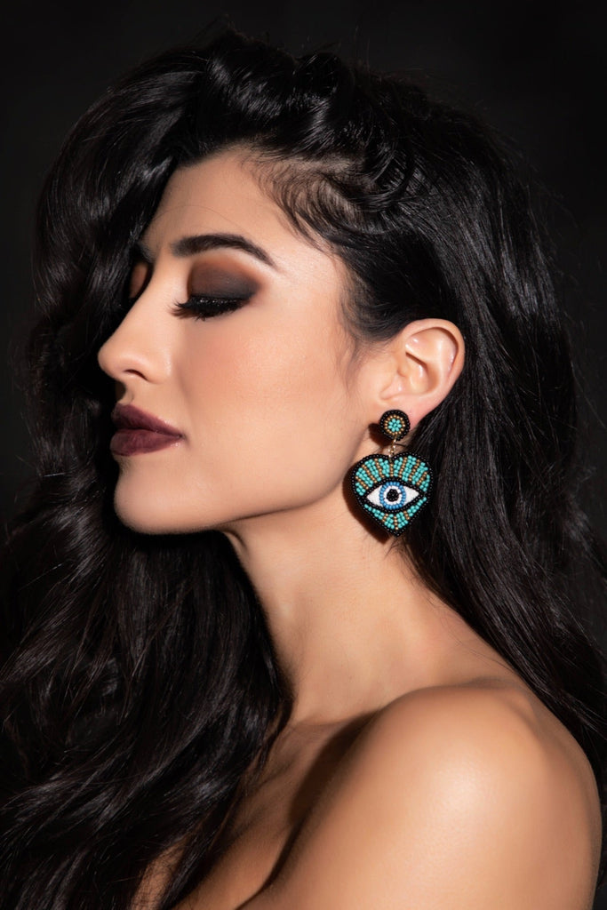 Heart earrings, Eye earrings, Heart eye earrings